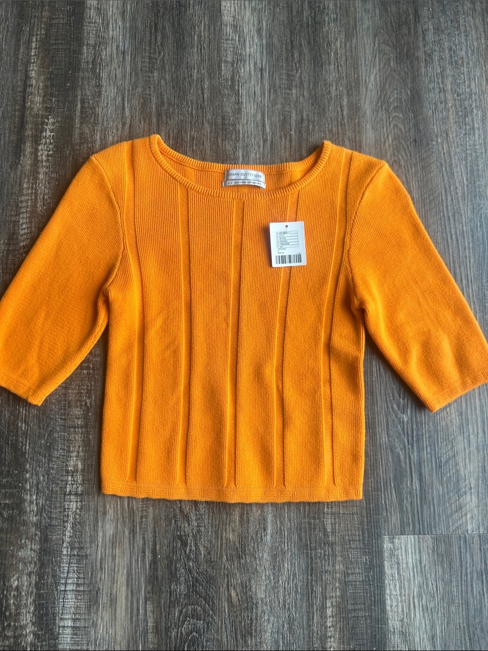 Urban Outfitters Orange Ribbed Short Sleeve Sweater Top